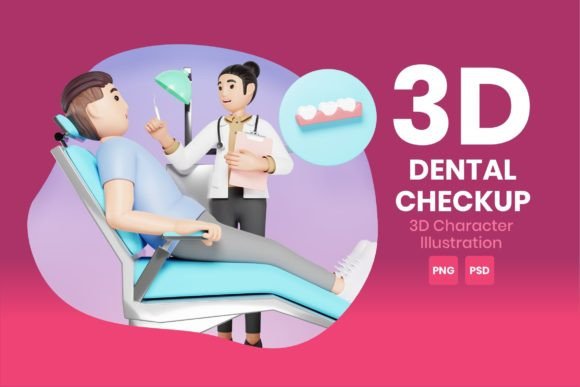 Download Dental Checkup 3D Character Illustration - Premium Resources