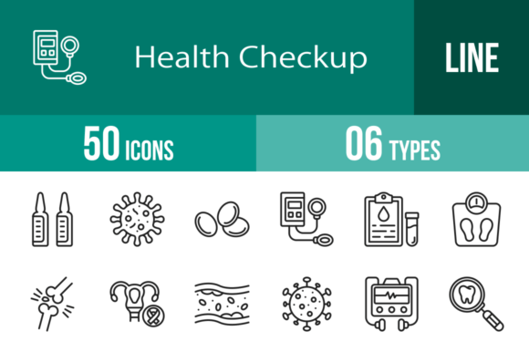 Download 50 Health Checkup Line Icons - Checkup Collection