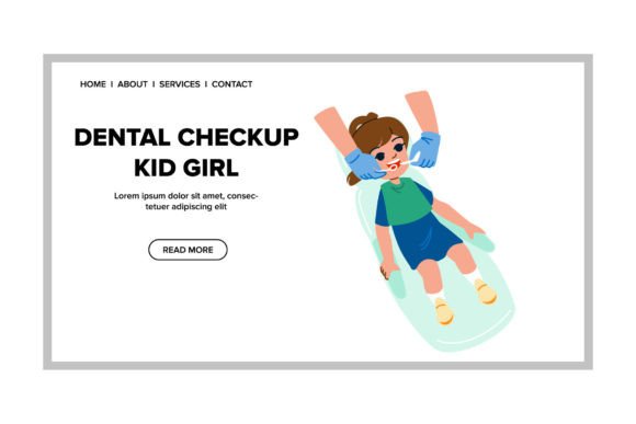 Download Dental Checkup Kid Girl Vector - Premium Resources