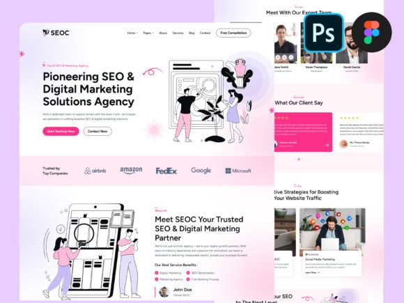 Download SEO &amp; Digital Marketing Figma Design PSD - Seo Collection